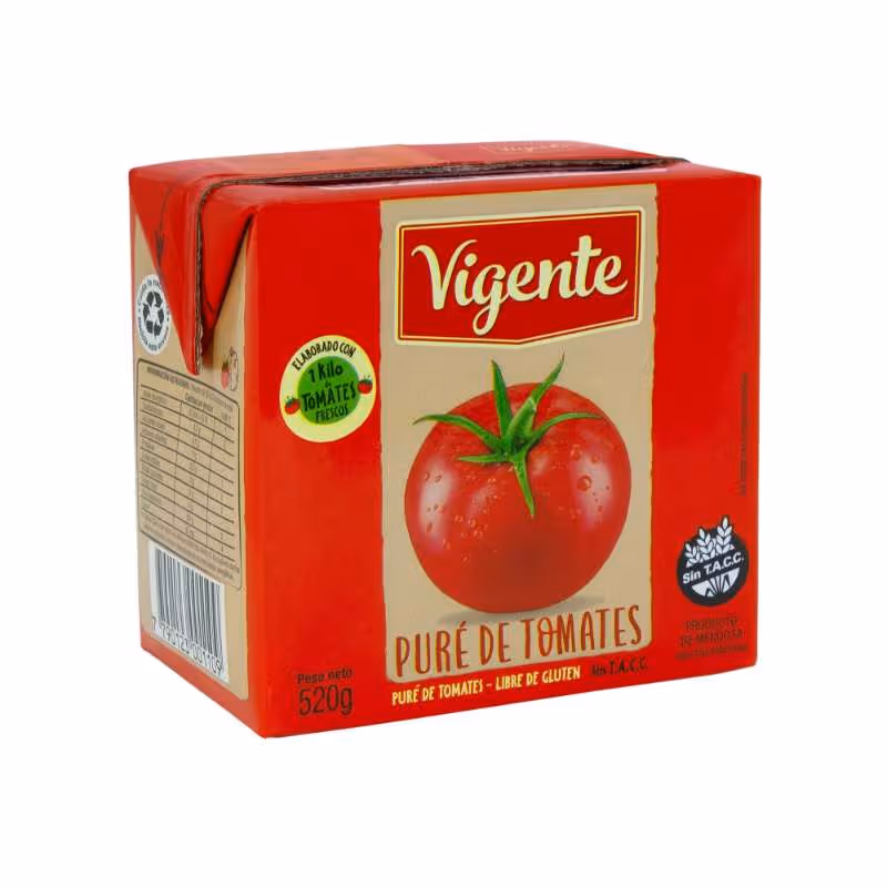 Pure tomate Vigente 520gr x pack de 12 unidades
